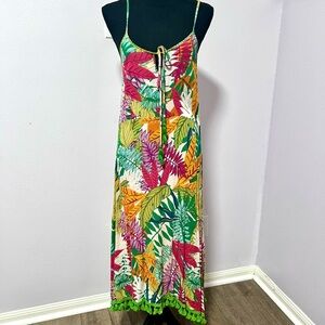 Gibson Latimer Multicolored Spaghetti Strap Sundress Maxi MEDIUM